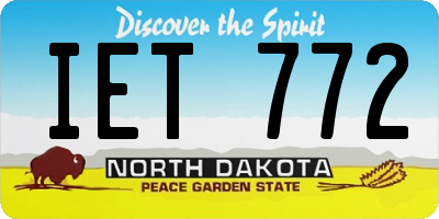 ND license plate IET772