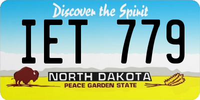 ND license plate IET779