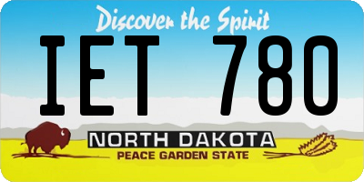 ND license plate IET780