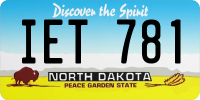 ND license plate IET781