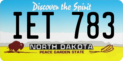 ND license plate IET783