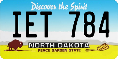 ND license plate IET784