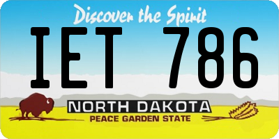 ND license plate IET786