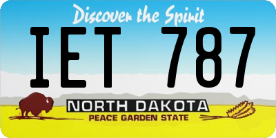 ND license plate IET787