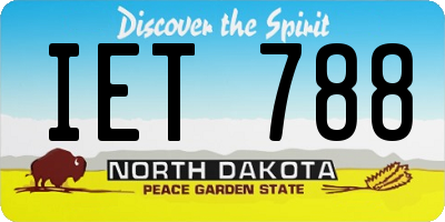 ND license plate IET788
