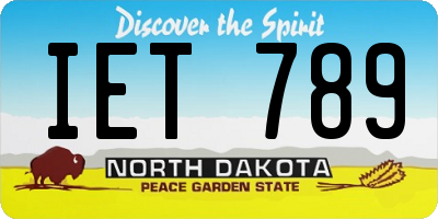 ND license plate IET789