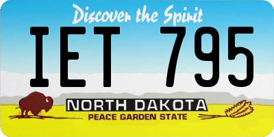 ND license plate IET795