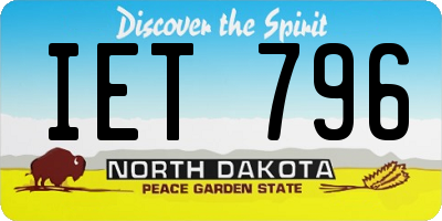 ND license plate IET796