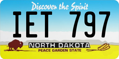 ND license plate IET797