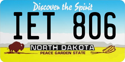 ND license plate IET806