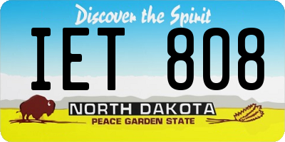 ND license plate IET808