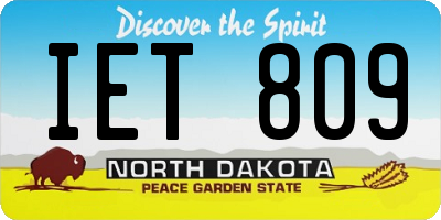 ND license plate IET809