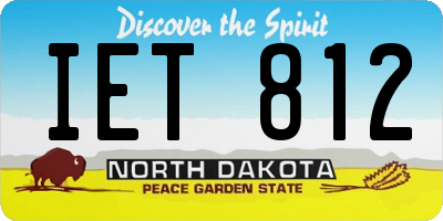 ND license plate IET812