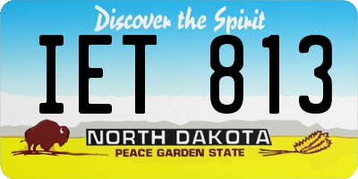 ND license plate IET813