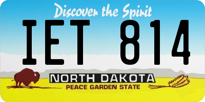 ND license plate IET814