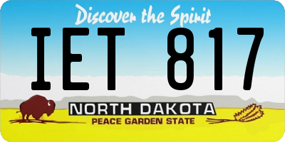 ND license plate IET817