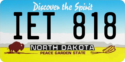 ND license plate IET818