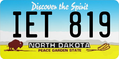 ND license plate IET819
