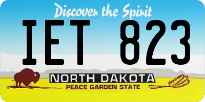 ND license plate IET823