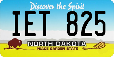 ND license plate IET825
