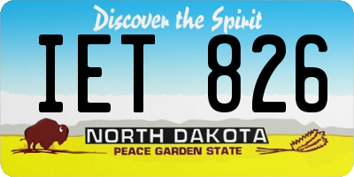 ND license plate IET826