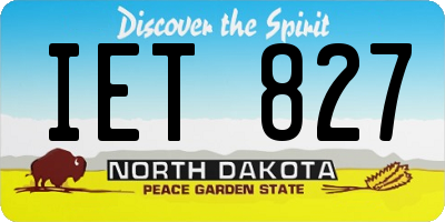 ND license plate IET827