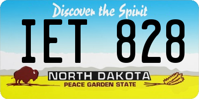 ND license plate IET828
