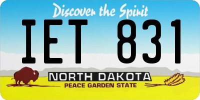 ND license plate IET831