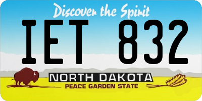 ND license plate IET832