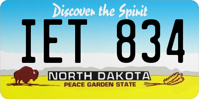 ND license plate IET834