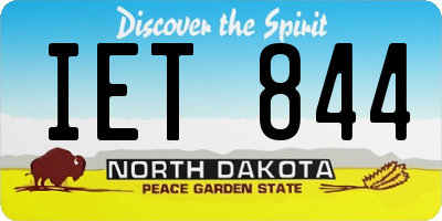ND license plate IET844