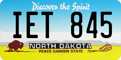 ND license plate IET845