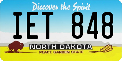 ND license plate IET848