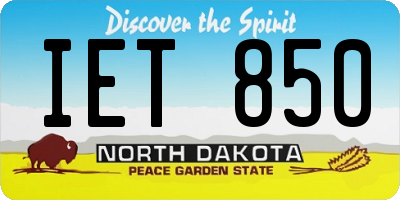 ND license plate IET850