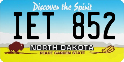 ND license plate IET852