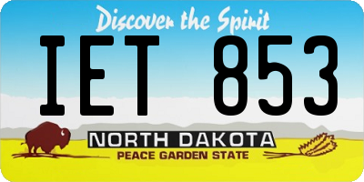 ND license plate IET853