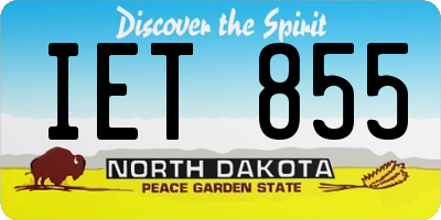 ND license plate IET855