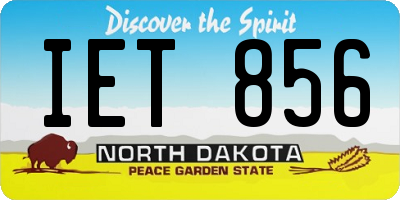 ND license plate IET856