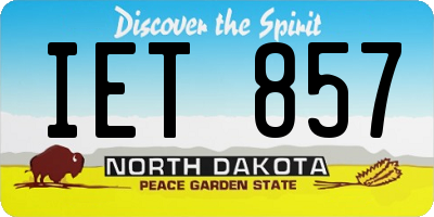 ND license plate IET857
