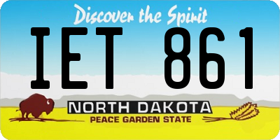 ND license plate IET861
