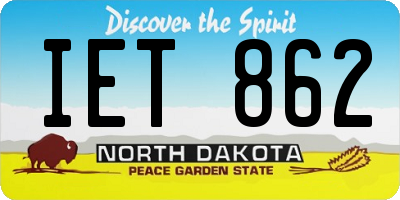 ND license plate IET862