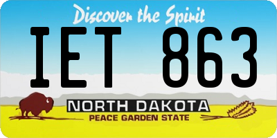 ND license plate IET863