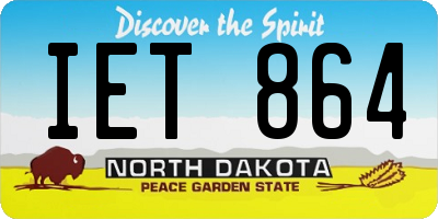 ND license plate IET864