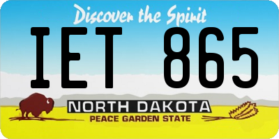 ND license plate IET865
