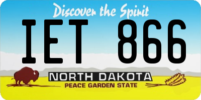 ND license plate IET866