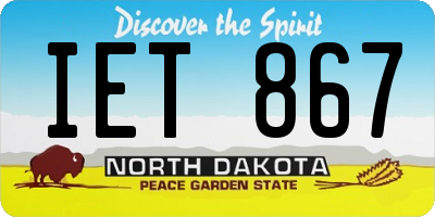 ND license plate IET867