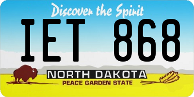 ND license plate IET868