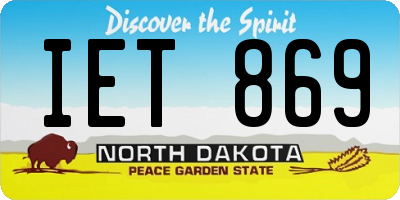 ND license plate IET869