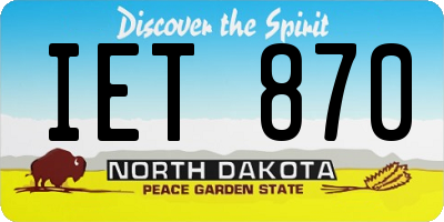 ND license plate IET870