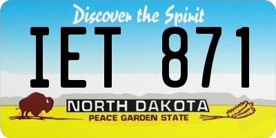 ND license plate IET871